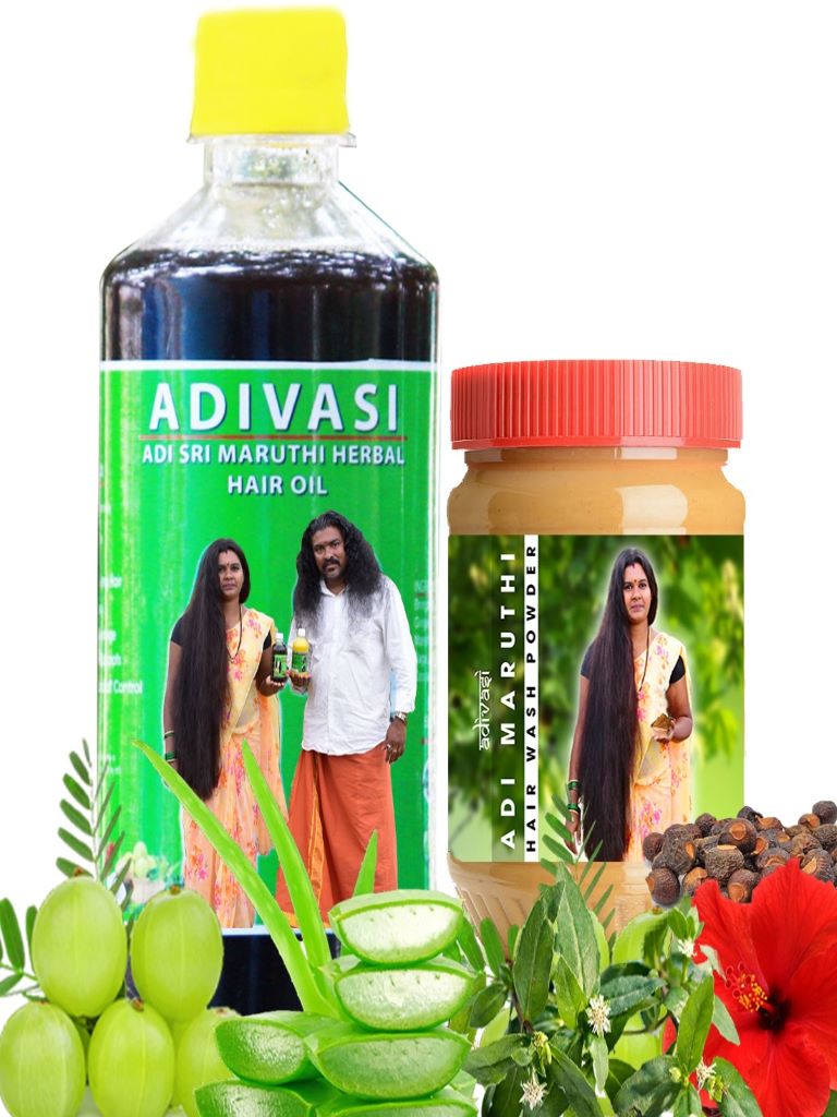 Adivasi Adi Sri Maruthi Hair Oil And Hair Wash Powder